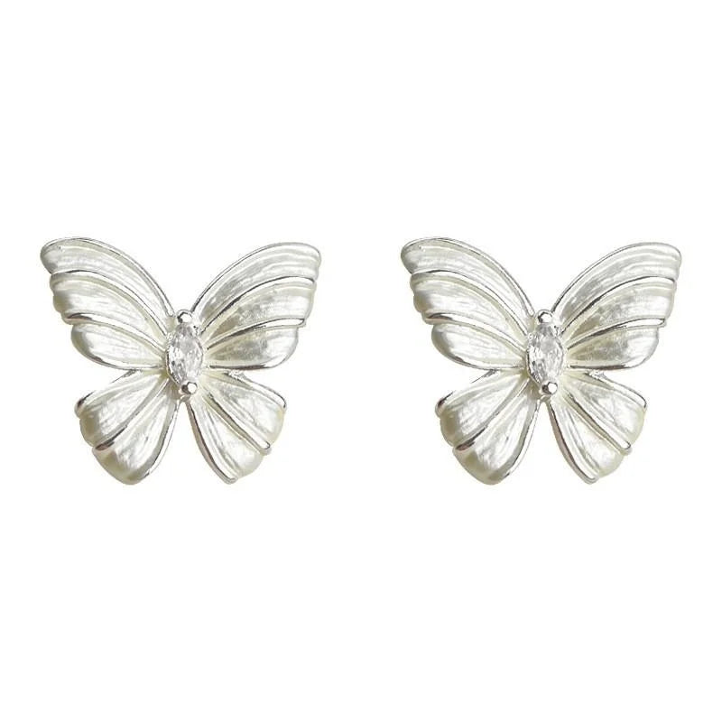 Micro Pave Zircon Bow Stud Earrings Copper Sweet Fresh Summer Jewelry For Women