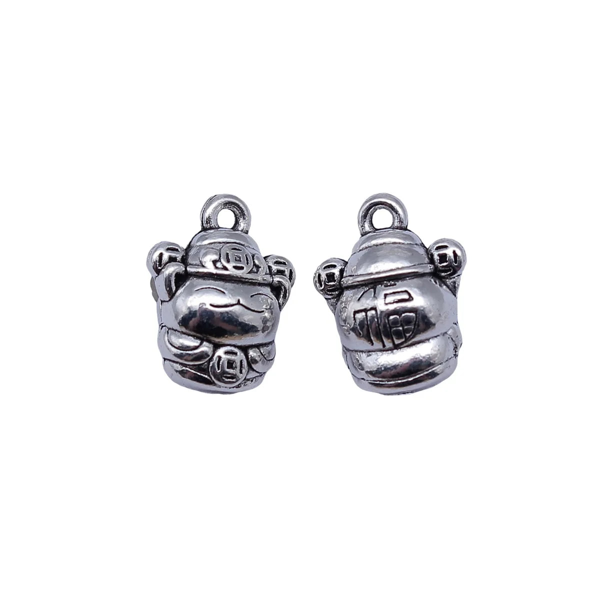 15x12x8.2mm 3.7g Multicolor Zinc Alloy Chinese Coin Ingot God of Wealth Charm Pendant for DIY Jewelry