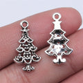 23x13mm 0.85g Antique Silver Zinc Alloy Christmas Tree Charm Pendant for DIY Necklace Jewelry Making