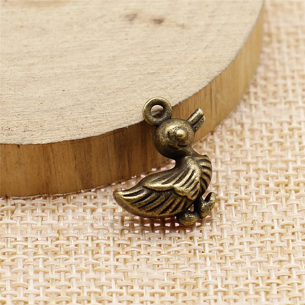 17x17x8mm 2.8g Multicolor Zinc Alloy Duck Charm Pendant for DIY Necklace Bracelet Jewelry Making