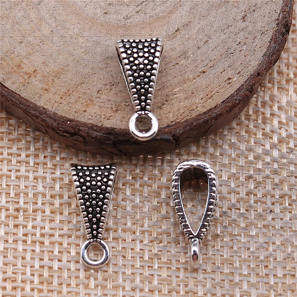 15x7x6mm 0.9g Multi-Color Zinc Alloy Triangle Pendant Bail Connectors for DIY Necklace Jewelry Making