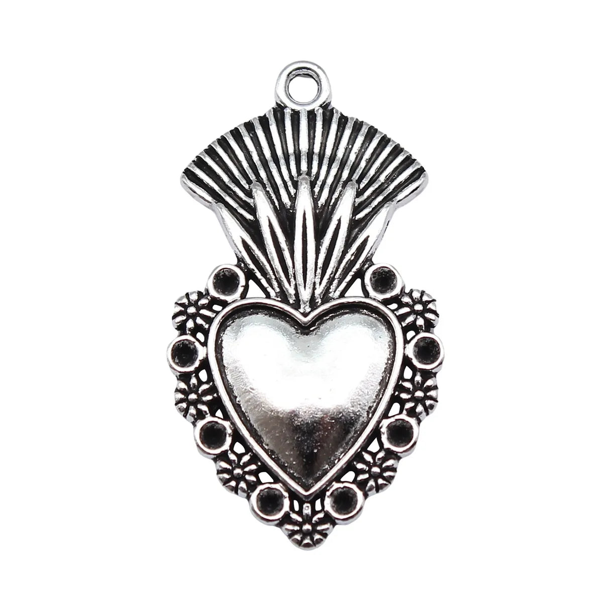 20x37mm 3.6g Antique Silver Zinc Alloy Gothic Heart Charm Pendant for DIY Necklace Bracelet Making
