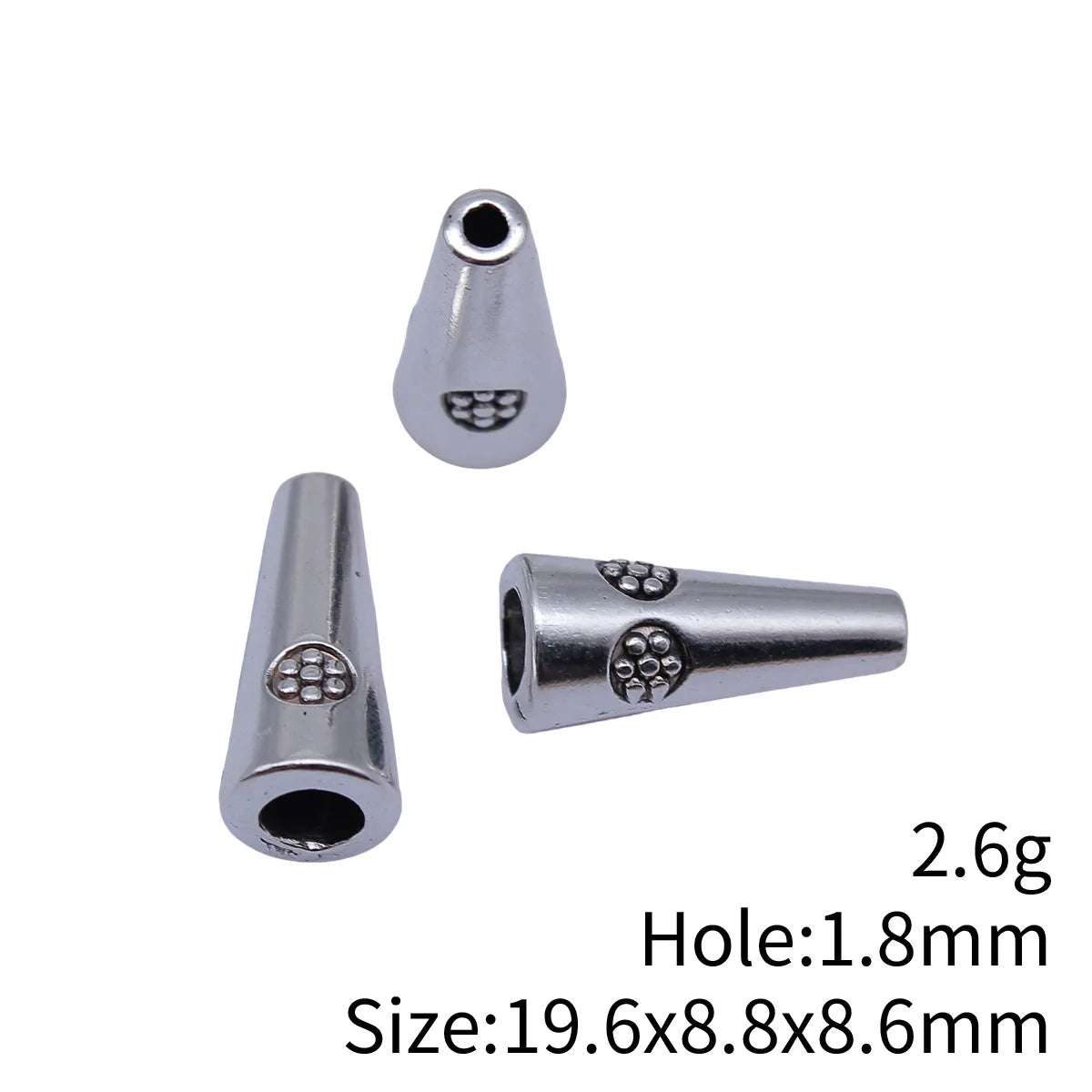19.6x8.8x8.6mm 2.6g Multicolor Zinc Alloy Long Cone bead caps for tassel pendants and DIY jewelry findings