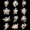 Elegant Korean Style Pearl Rhinestone Floral Brooch, Silver Alloy Lapel Pin Corsage Suit Accessory Gift