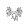 Luxury Rhinestone Bow Brooch For Women, Elegant Alloy Zircon Lapel Pin Corsage Suit Accessory Gift