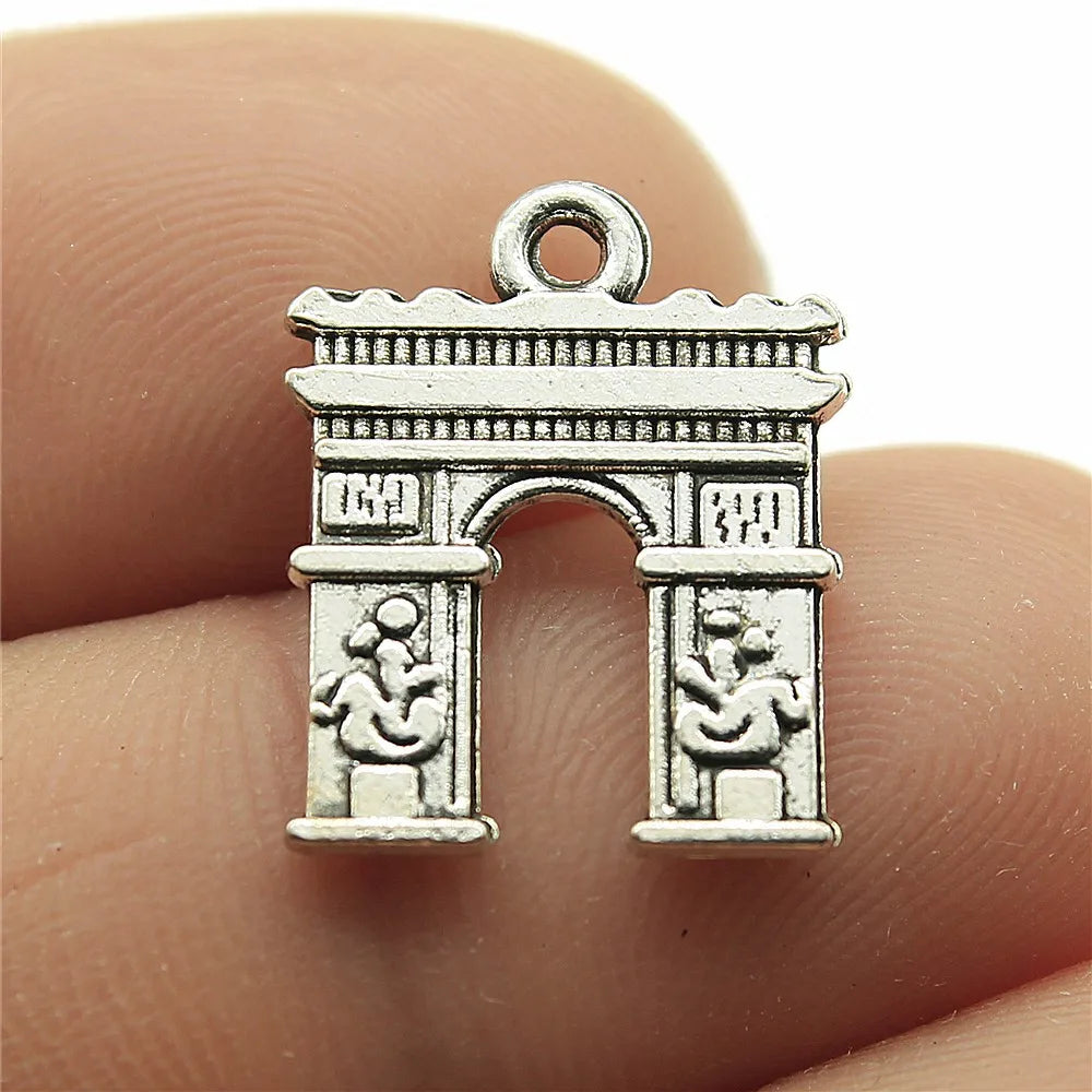 18x14mm 1.3g Antique Silver Zinc Alloy Arc de Triomphe charm pendant for DIY bracelet necklace making