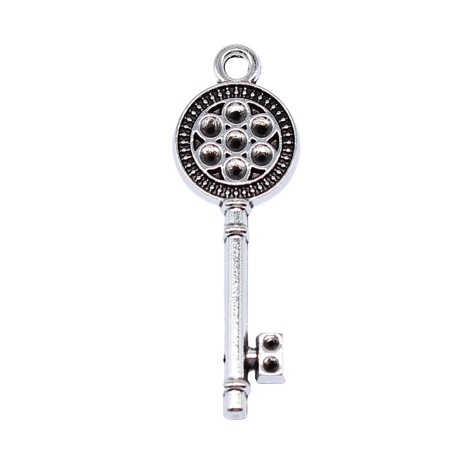 35x11mm 1.8g Antique Silver Zinc Alloy Key Charm Pendant for DIY Necklace Bracelet Jewelry Making