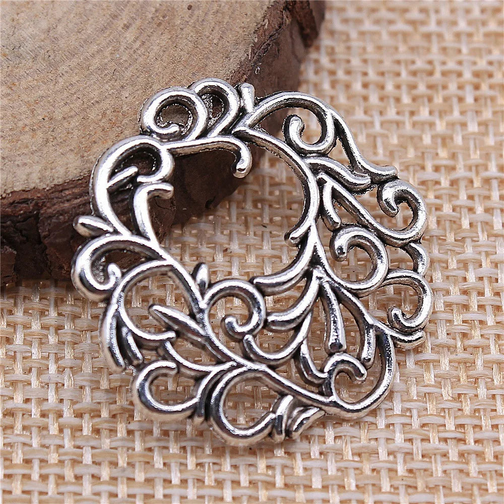 29x29mm 3.3g Multicolor Zinc Alloy Hollow Filigree Geometric Charm Pendant for DIY Jewelry Making