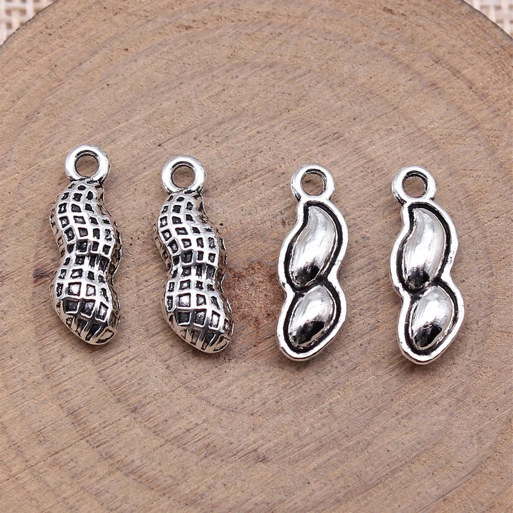 18x6mm 1.3g Multicolor Zinc Alloy Peanut Charm Pendant for DIY Food Theme Jewelry Making