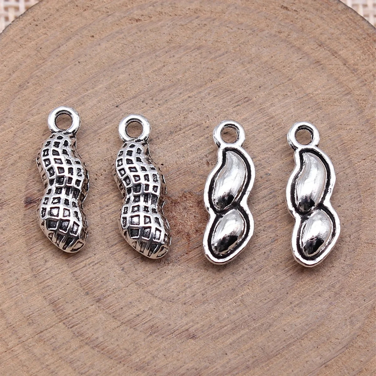 18x6mm 1.3g Multicolor Zinc Alloy Peanut Charm Pendant for DIY Food Theme Jewelry Making