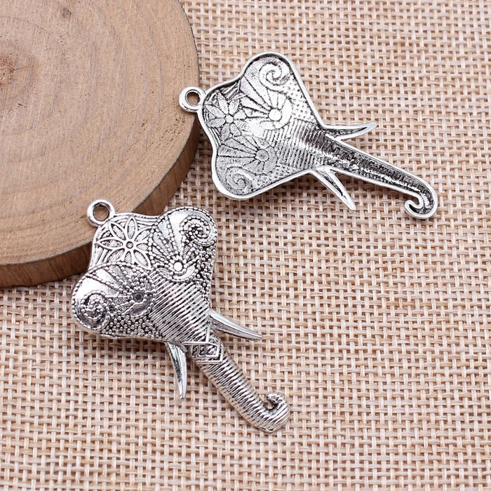 46x27mm 3.3g Antique Silver Zinc Alloy Elephant Charm Pendant for DIY Necklace Bracelet Jewelry