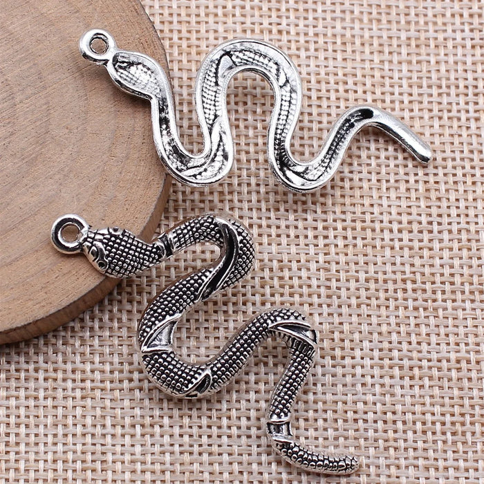 53x23mm 3.6g Multicolor Zinc Alloy Snake Charm Pendant for DIY Gothic Necklace Bracelet Jewelry Making