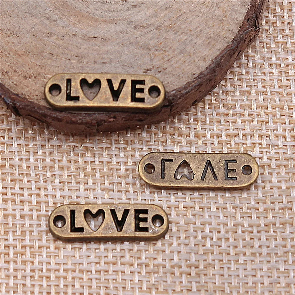 20x6mm 1g Multicolor Zinc Alloy LOVE Letter Connector Charm for Bracelet Necklace Jewelry Making