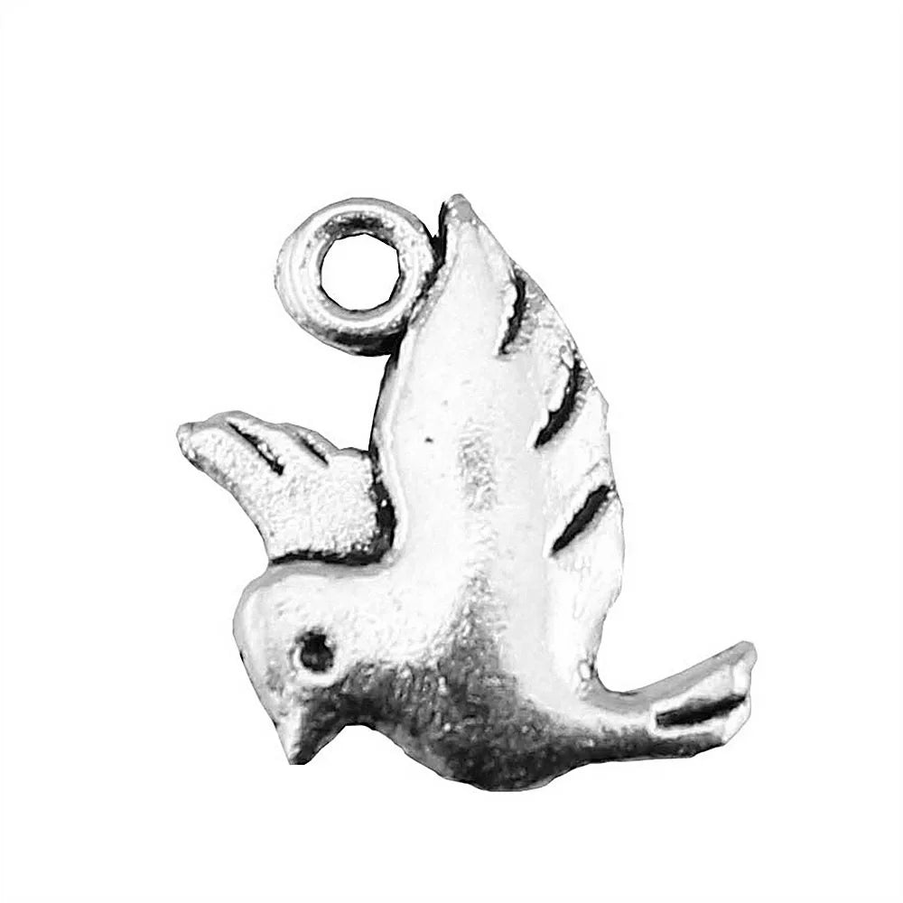 15x11mm 0.9g Multicolor Zinc Alloy Bird Charm Pendant for DIY Necklace Bracelet Jewelry Making