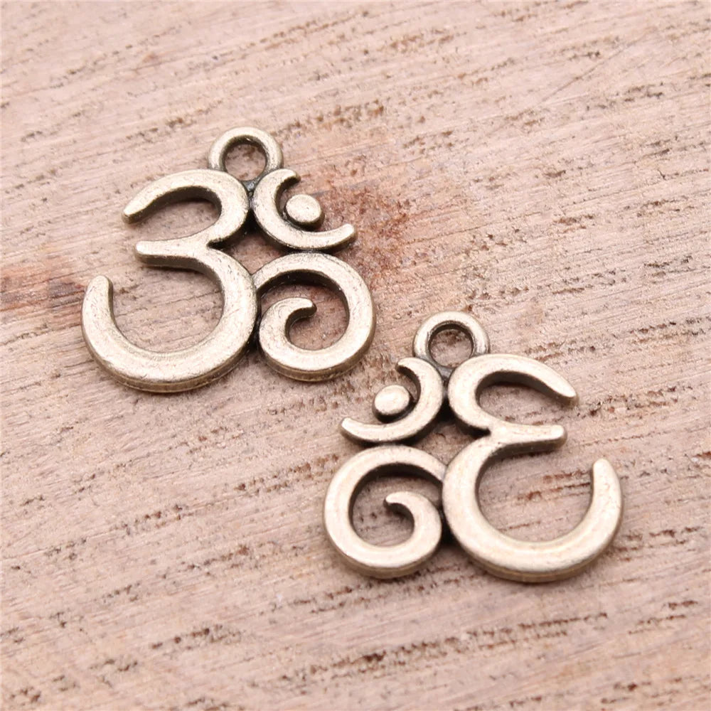 15x14mm 1g Multicolor Zinc Alloy OM Symbol Charm Pendant for DIY Bracelet Necklace Jewelry Making