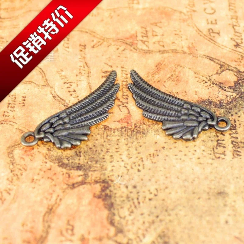 29x11MM Antique Silver Zinc Alloy Feather Charm Pendant for DIY Necklace Bracelet Jewelry Making