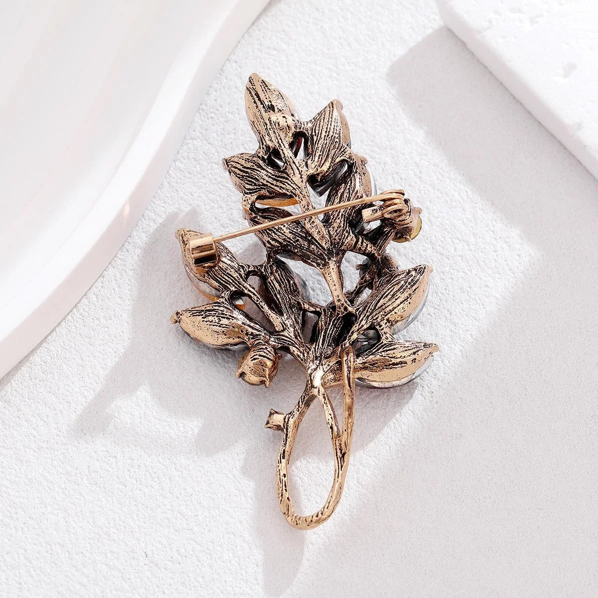 Elegant Crystal Wheat Bouquet Brooch, Alloy Rhinestone Floral Lapel Pin Corsage For Suit Accessory Gift