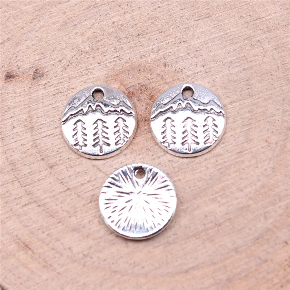 11x11mm 0.6g Antique Silver Zinc Alloy Snow Mountain Charm Pendant for DIY Jewelry Making