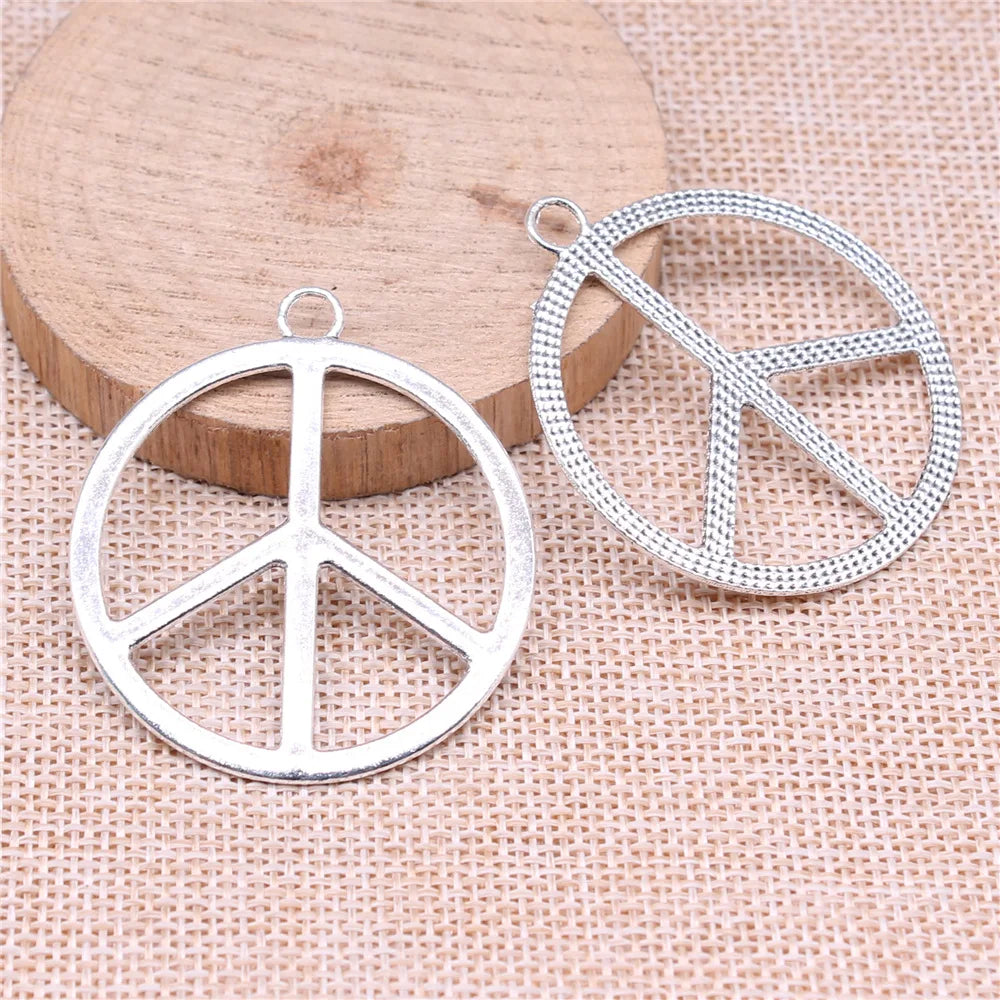 42mm 5.3g Multicolor Zinc Alloy Peace Symbol Charm Pendant for DIY Necklace Bracelet Jewelry