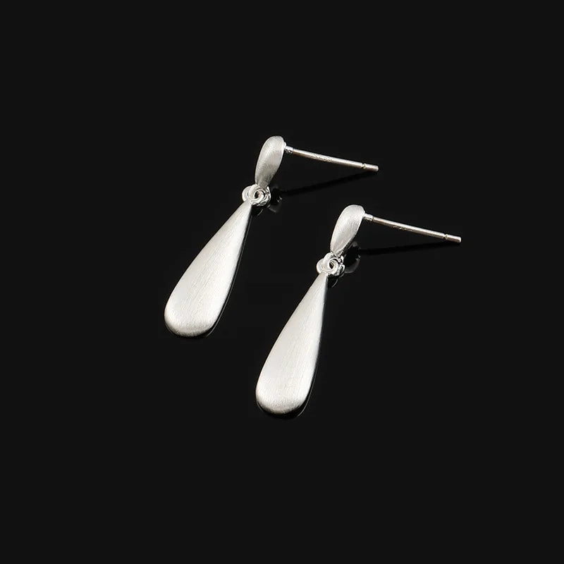 Vintage Silver Alloy Teardrop Spiral Disc Stud & Clip On No Piercing Office Dangle Earrings