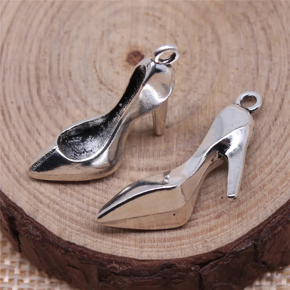 27x16mm 2.4g Multicolor Zinc Alloy High Heel Shoe Charm Pendant for DIY Necklace Bracelet Making