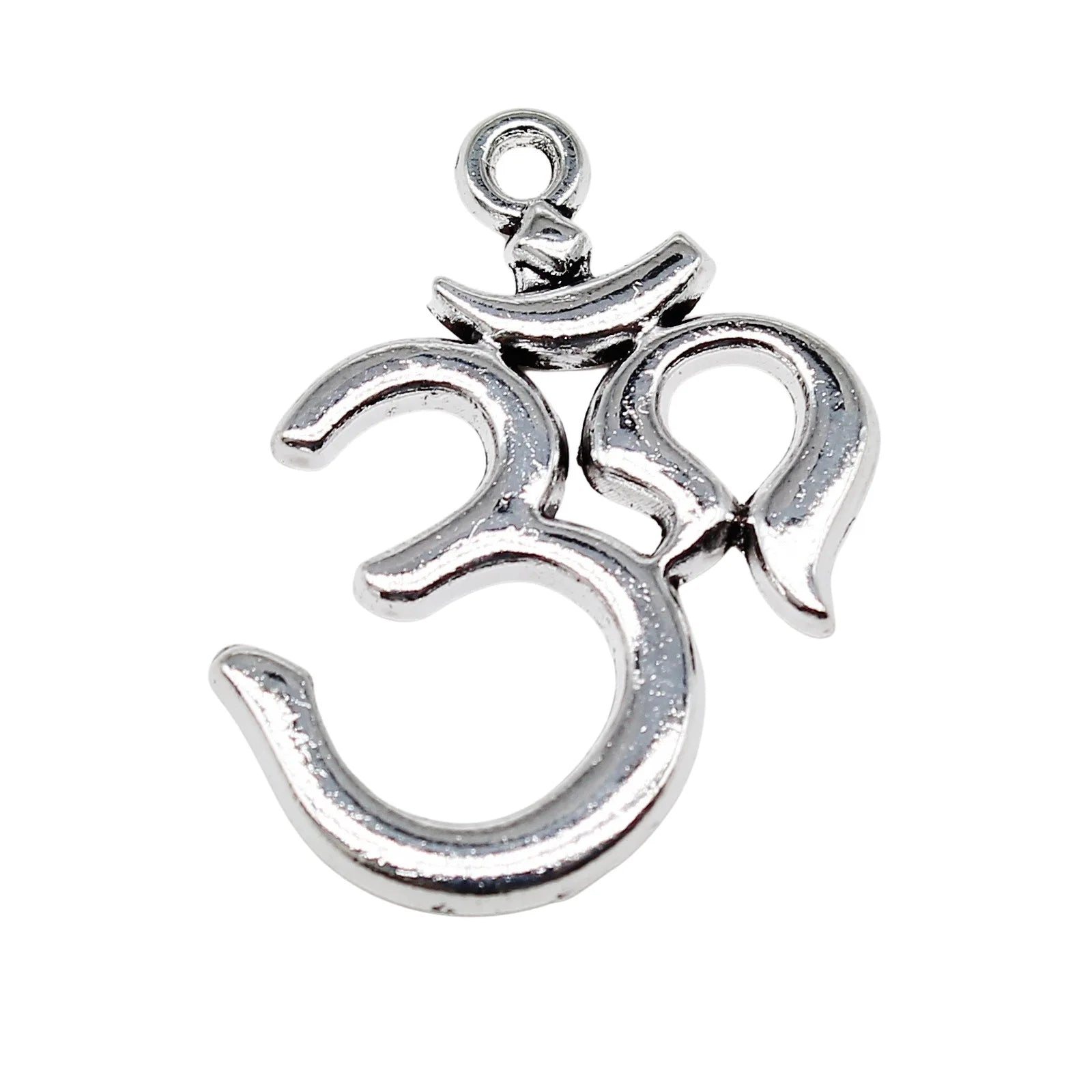 27x23mm 2.2g Antique Silver Zinc Alloy Yoga OM Symbol Charm Pendant for DIY Necklace Jewelry Making