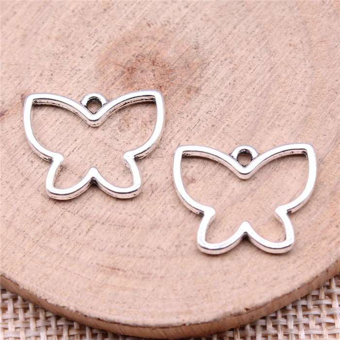 18x14mm 0.8g Multicolor zinc alloy Hollow Butterfly charm pendant for necklace bracelet DIY making