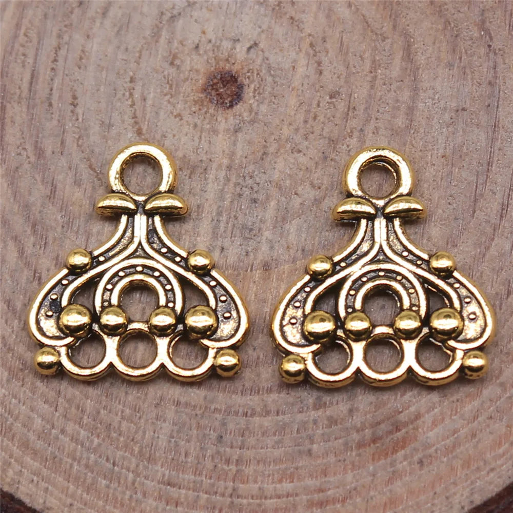 14x13mm 0.7g Multicolor Zinc Alloy Mini Geometric Connector Charms for DIY Earrings Jewelry Making