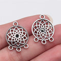 24x18mm 1.3g Antique Silver Zinc Alloy Dreamcatcher Earring Connector Charms for DIY Earrings