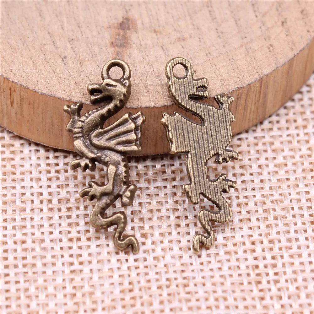 27x11mm 1.3g Multicolor Zinc Alloy Flying Dragon Charm Pendant for DIY Necklace Bracelet Jewelry Making