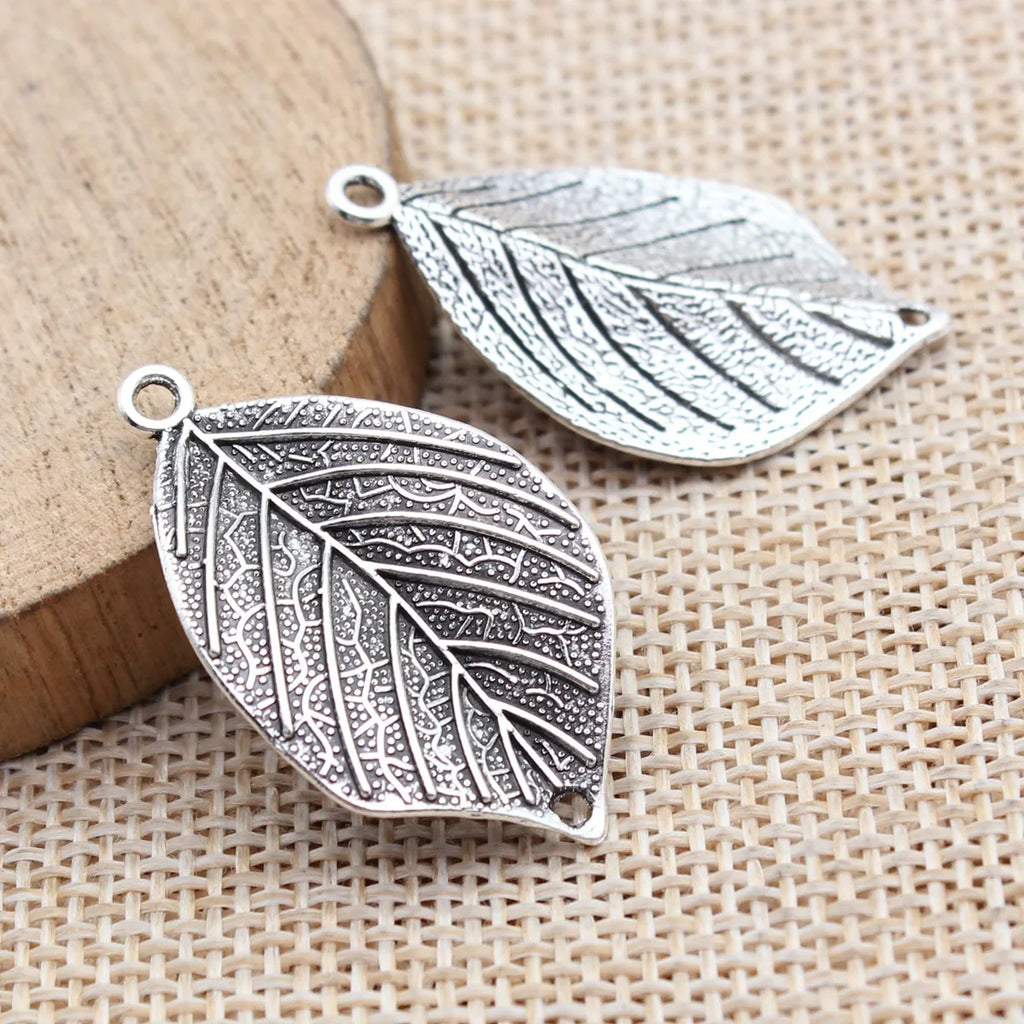 33x20mm 2.3g Multicolor Zinc Alloy Leaf Connector Charm for Necklace Bracelet Jewelry Making