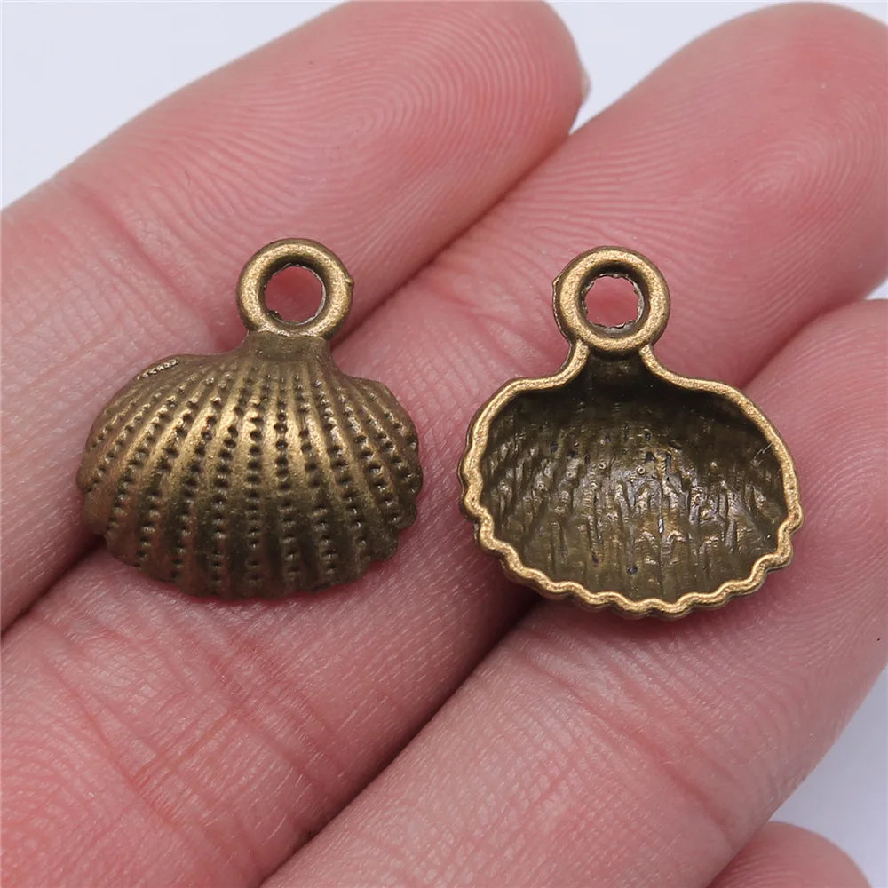 18x17mm 1.2g Multicolor Zinc Alloy Shell Charm Pendant for DIY Necklace Bracelet Jewelry Making