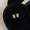 Light Luxury Micro Pave Zircon Copper Drop Earrings Geometric Heart Floral Design
