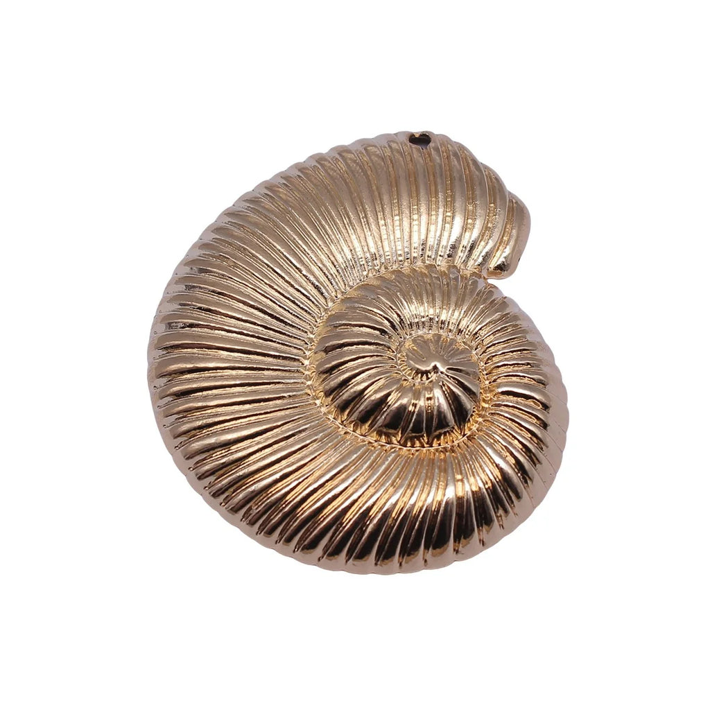 58x49mm 12g KC Gold Plated Zinc Alloy Conch Shell Charm Pendant for DIY Necklace Jewelry Making