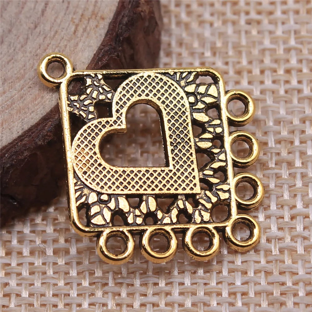 30x24mm 1.7g Multicolor Zinc Alloy Diamond Earring Connector Charms for DIY Earring Jewelry Making