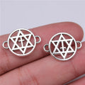 21x16mm 1.2g Antique Silver Zinc Alloy Hexagram Cross Connector Charm for DIY Jewelry Making