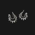 Luxury Alloy Triangle Hoop Beaded Stud & Clip On No Piercing Handmade Metal Dangle Earrings