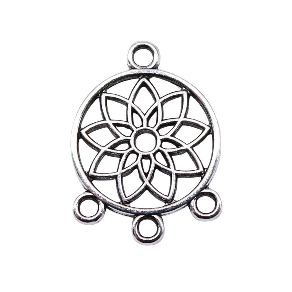 14x18mm 0.9g Multicolor Zinc Alloy Openwork Geometric Earring Connector Charms for DIY Jewelry Making
