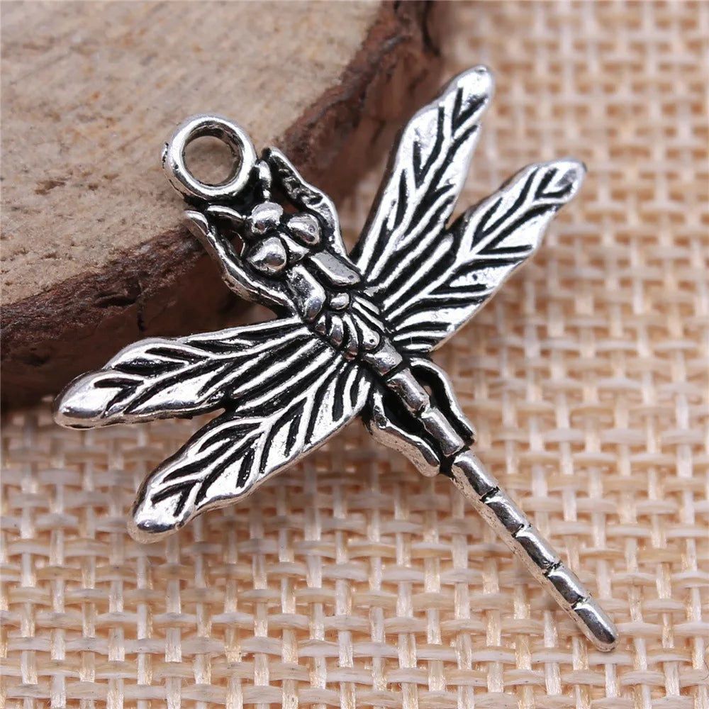 31x28mm 2.7g Multicolor Zinc Alloy Dragonfly Charm Pendant for DIY Flying Animal Jewelry Making