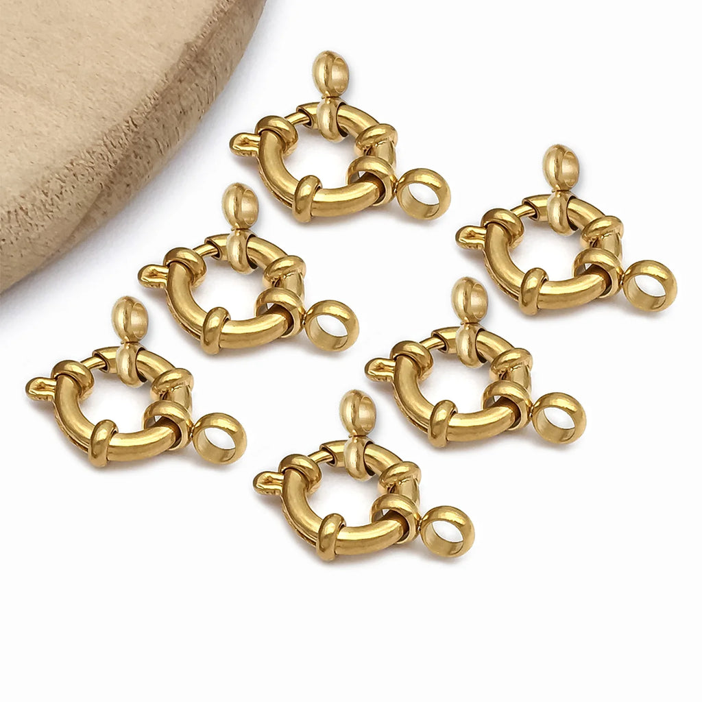 Stainless Steel Spring Lobster Clasp with Ring for Necklace and Bracelet Jewelry Making