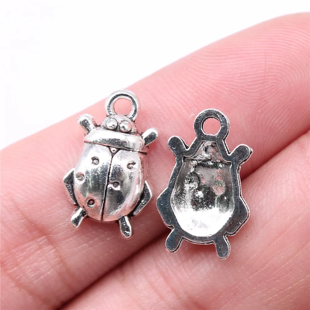 18x11mm 1.2g Antique Silver Zinc Alloy Beetle Charm Pendant for DIY Necklace Bracelet Jewelry Making