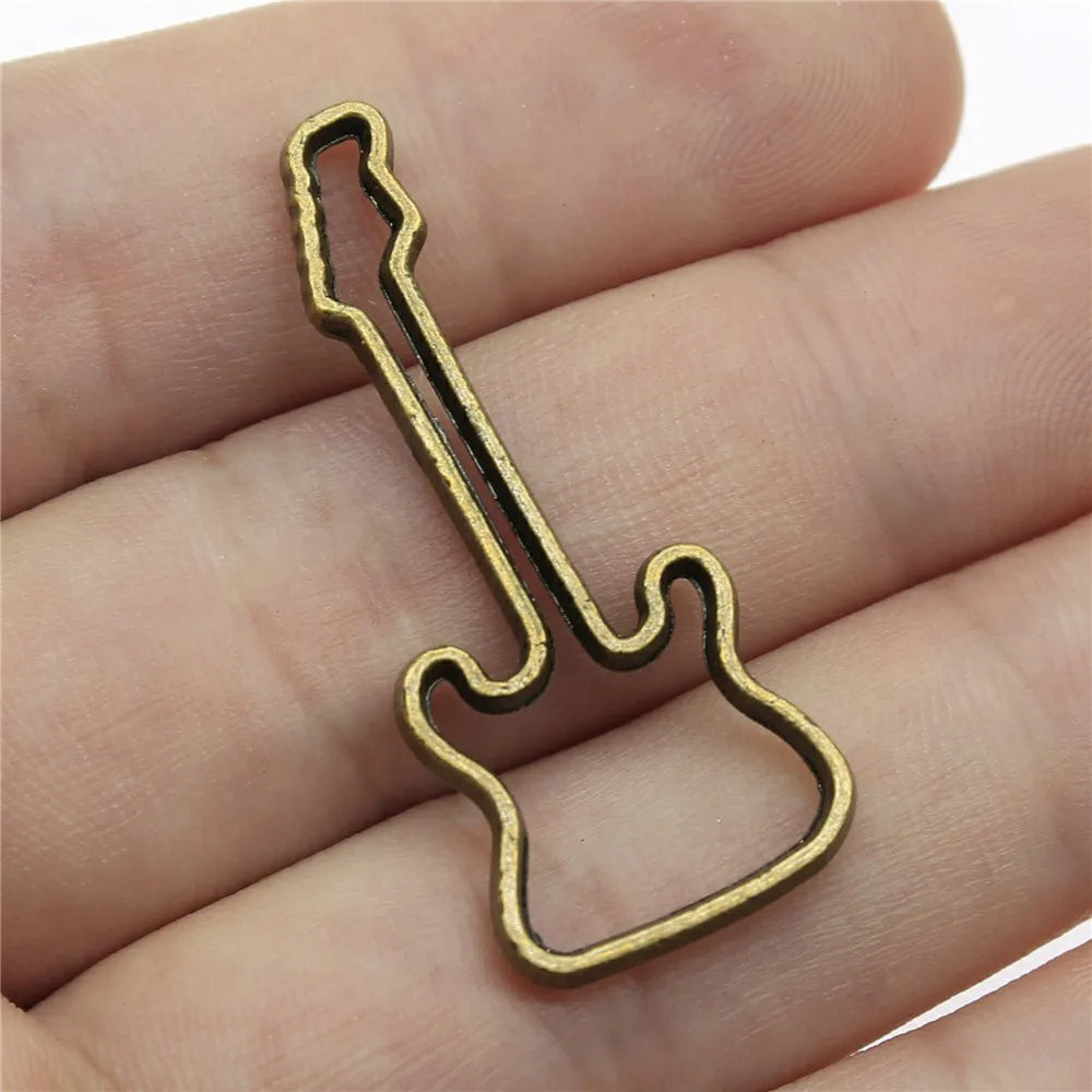 40x17mm 2.8g Multicolor Zinc Alloy Guitar Charm Pendant for DIY Necklace Bracelet Jewelry Making