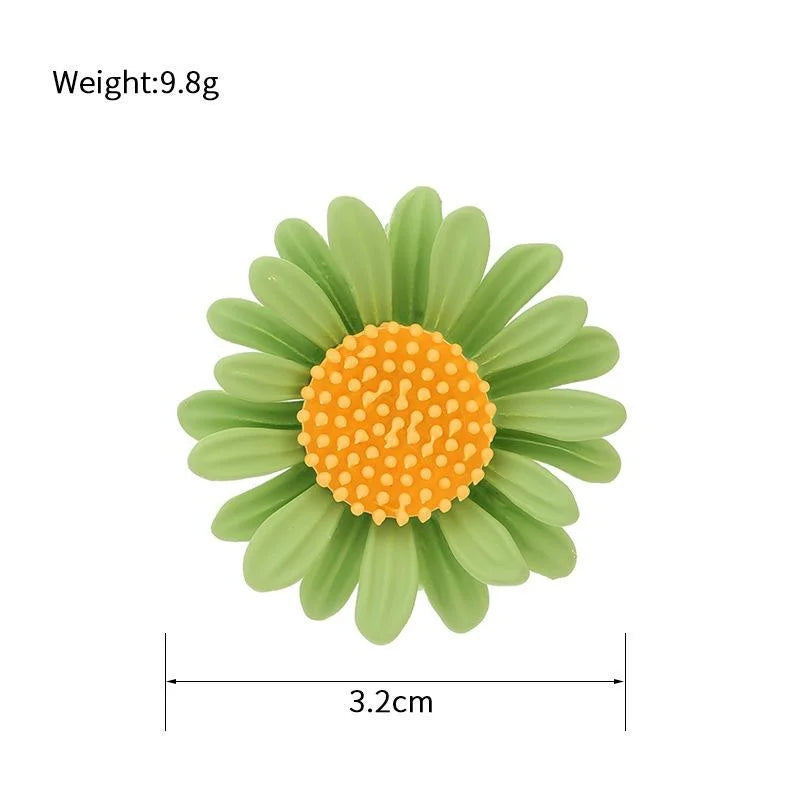 Cute Enamel Daisy Sunflower Brooch For Women, Fresh Floral Lapel Pin Corsage Suit Accessory Gift