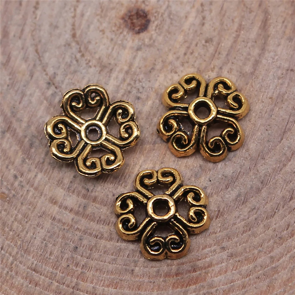 9x9mm 0.3g Zinc Alloy Flower Bead Cap Spacer Beads for DIY Earrings Bracelet Jewelry Making