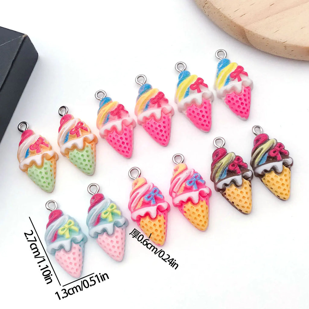 Resin Ice Cream Screw Eye Pins Hooks for DIY Jewelry Accessories
