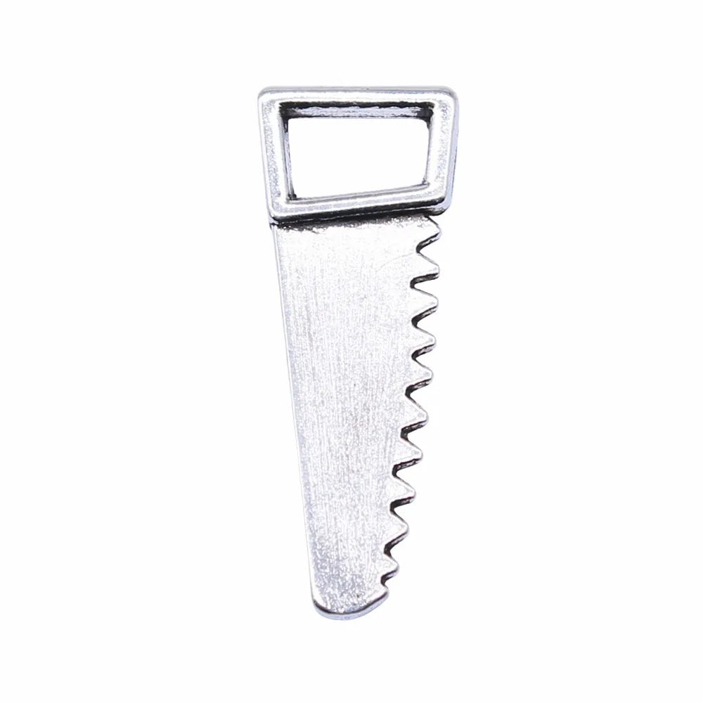 23x7mm 0.9g Multicolor Zinc Alloy Saw Charm Pendant for DIY Jewelry Making