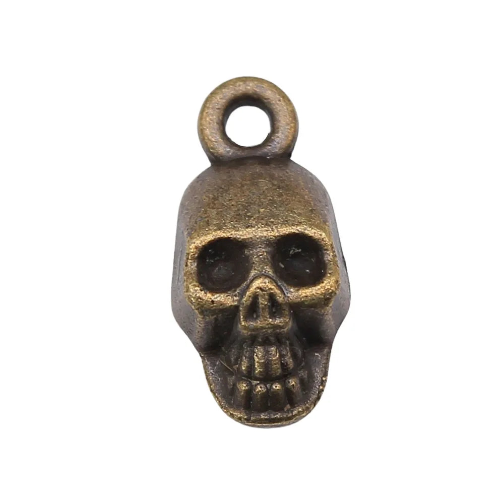 16x8mm 0.9g Multicolor Zinc Alloy Skull Head Charm Pendant for DIY Necklace Bracelet Keychain Making