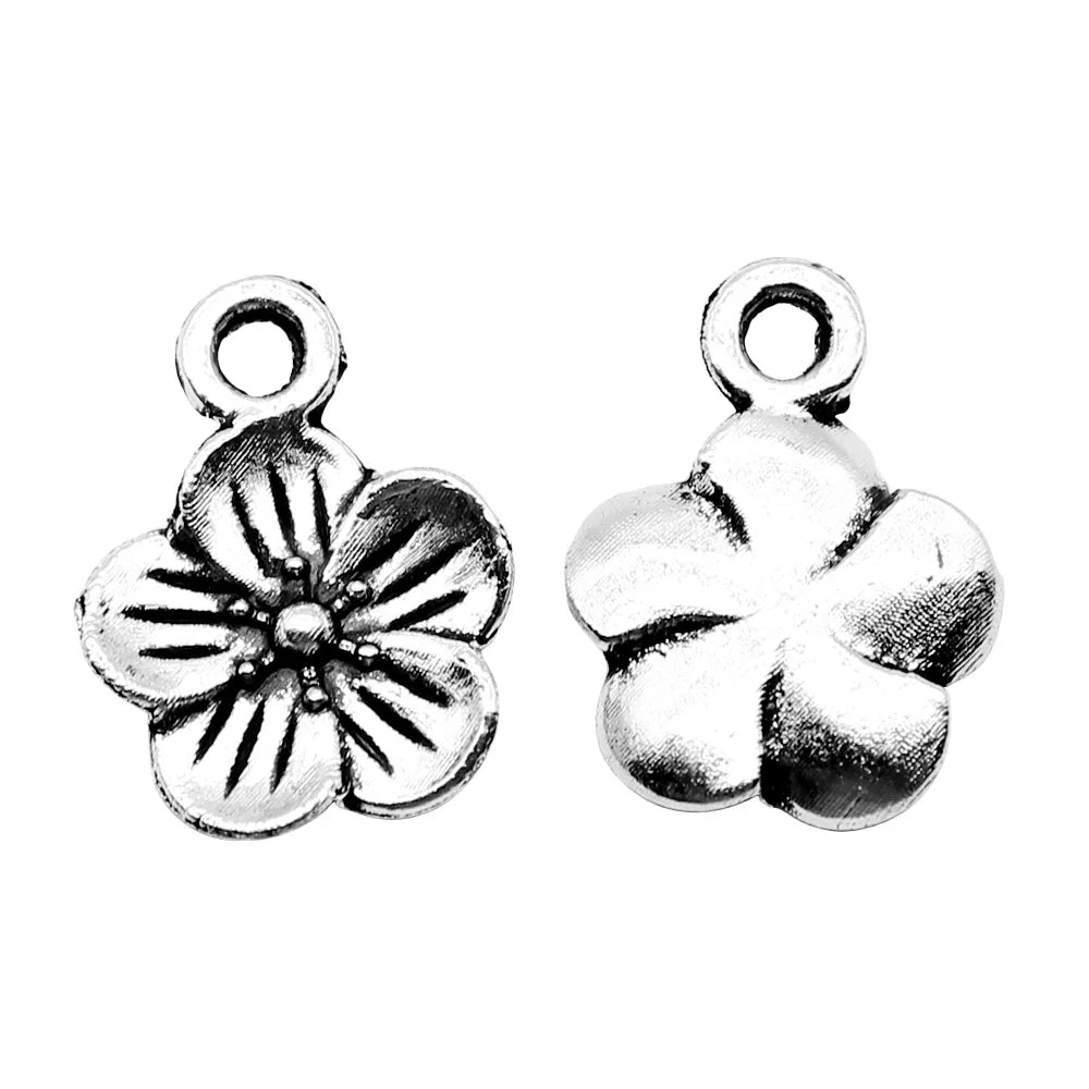 11x15mm 0.5g Multicolor Zinc Alloy Flower charm pendant for DIY necklace bracelet making