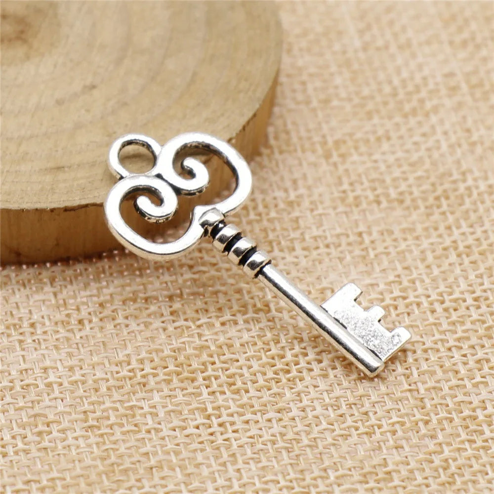 41x19mm 2.9g Multicolor Zinc Alloy Key Charm Pendant for DIY Necklace Bracelet Jewelry Making