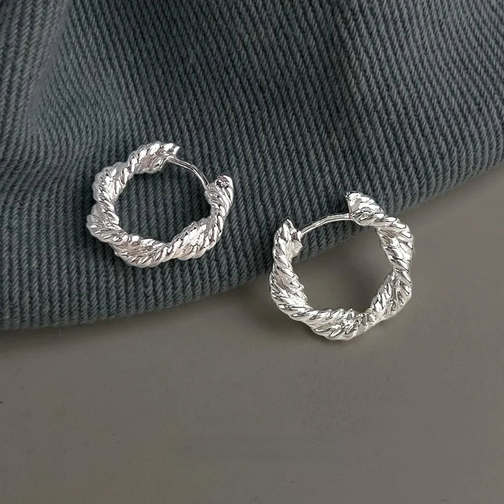 Minimalist Copper Geometric Circle Hoop Earrings Trendy Sweet Cool Commuter Jewelry